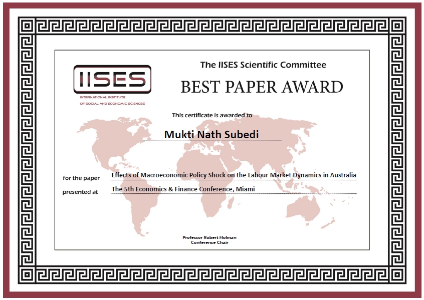 subedi best paper award Miami 2016